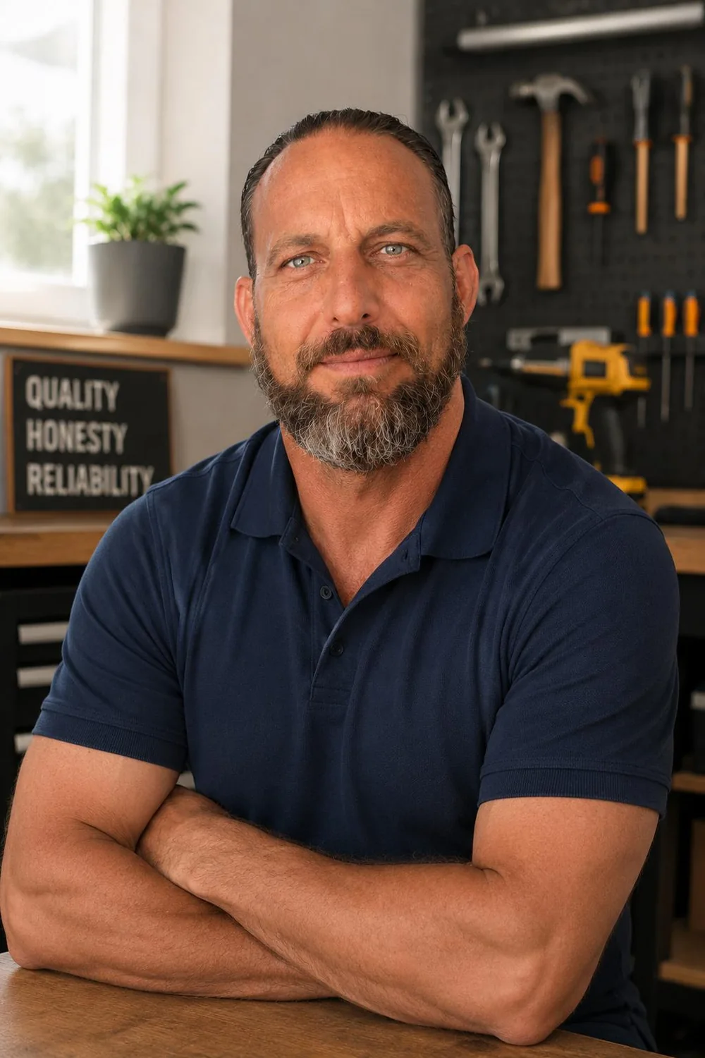 Ken, owner of ABS Work, in his Clermont workshop